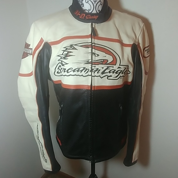 Harley-Davidson Jackets & Blazers - Vtg Harley Davidson Screaming Eagles Racing Jacket